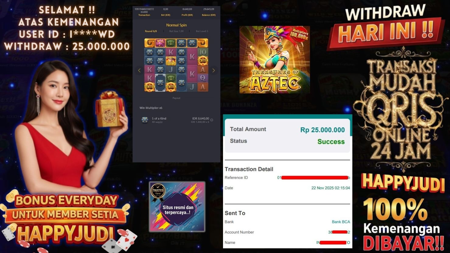 HAPPYJUDI JACKPOT SLOT TREASURES OF AZTEC